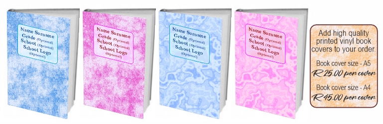 A4 and A5 book cover examples