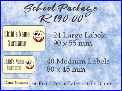 School package selfadhesive labels