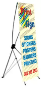 An X-stand banner