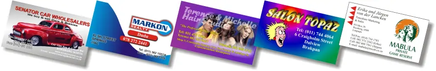 Five business card design examples